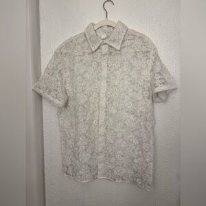 Gorgeous white button down embroidery
